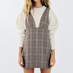 Zara Plaid Pinafore Dress Size Small